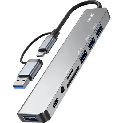 Hub LinQ 8 Ports 5 Gbps Modell IT7811 mit SD-Leser und Audio