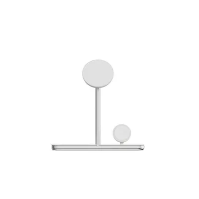 Ladeständer 3 in 1 LINQ Qi2 MagSafe Silber Weiß