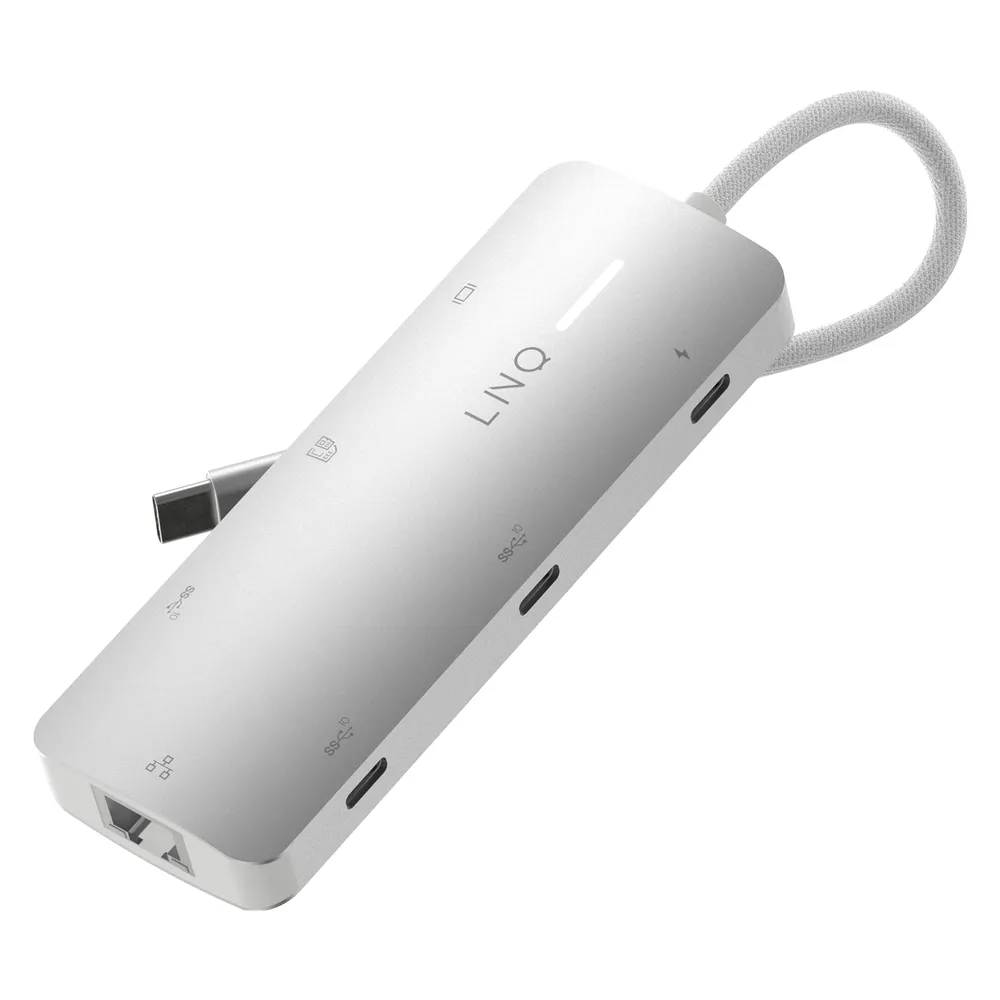 Hub Linq 8 Ports 10 Gbps 8in1 Pro 4K HDMI Ethernet Card Reader