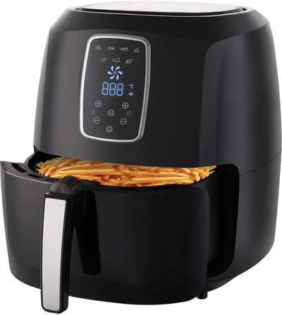 LMG Germany Heißluftfritteuse, 1800 W, Leise, 5,2 L, Touch, eckig, 7 Programme, 200 °C, 1800W, A+