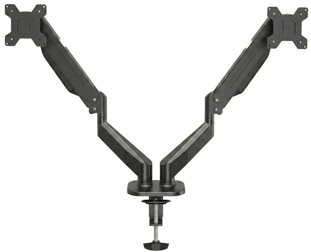 LMG Germany Monitor-Halterung Monitorhalterung für 2 Monitore bis 32 Zoll, je 10 kg, flexibel, (bis 32 Zoll, Gasfeder, VESA 75/100, 360° drehbar, Kabelmanagement, 2 Arme)