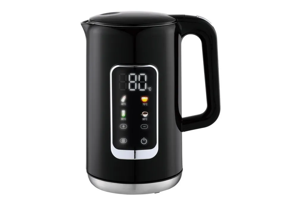 LMG Germany Wasserkocher Wasserkocher 2200 Watt 40–100 °C Digitalbildschirm Warmhaltefunktion, 2200 W, Cool-Touch-Gehäuse, Edelstahl innen, Temperaturwahl, Warmhaltefunktion