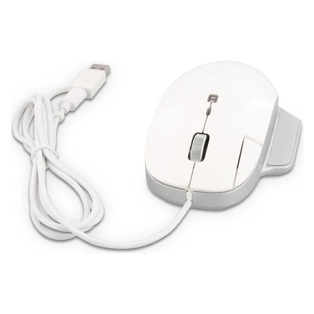 Ratón LMP 26830 USB Type-C 6400 DPI Weiss Ergonomisch Rechtshänder