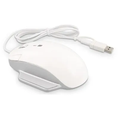 Ratón LMP 26830 USB Type-C 6400 DPI Weiss Ergonomisch Rechtshänder