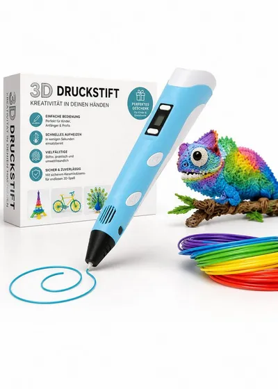 LOFTY 3D-Drucker-Stift 3D Stift Kinder, 3D Stift Set, Mit 15 Farben, 75m Filament, Mit Handbuch, SCRIB3D, Hochwertig, Kindergeschenk