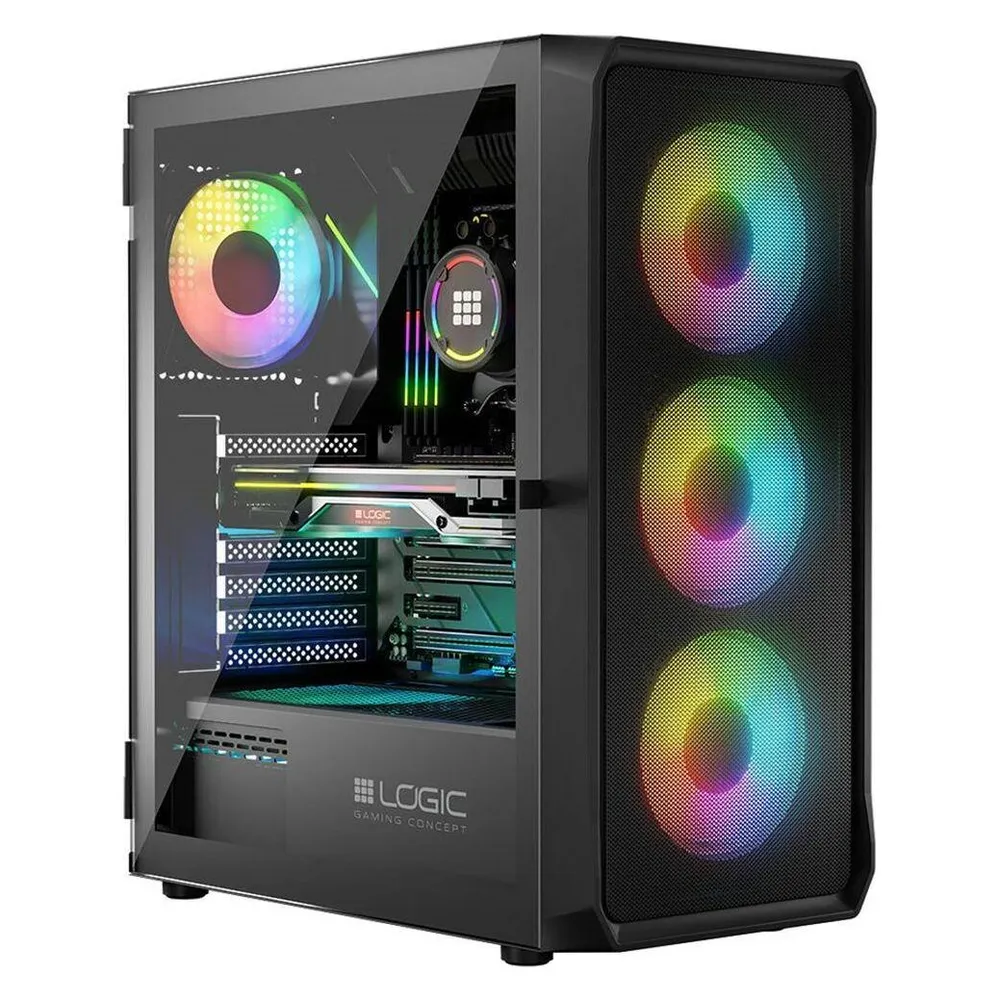 Logic PORTOS ARGB MIDI USB-3.0-Gehäuse schwarz