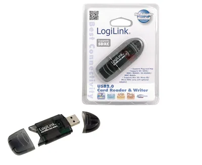 Kartenleser USB 2.0 LogiLink für SD/MMC Schwarz 480 Mbit/s