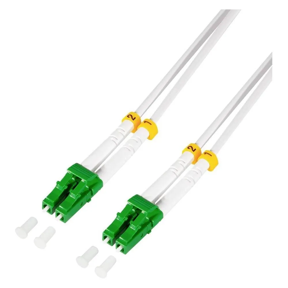 LogiLink Stahlarmiertes Glasfaser-Patchkabel OS2, Duplex LC/APC - LC/APC, 10 m