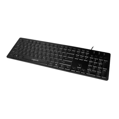 Tastatur LogiLink ID0138 Membran komplett beleuchtet LED USB schwarz