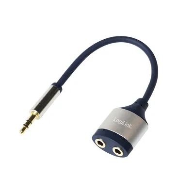 LOGILINK Audioadapter 3,5 mm, 18 cm, Klinkenstecker auf 2x Klinkenbuchse