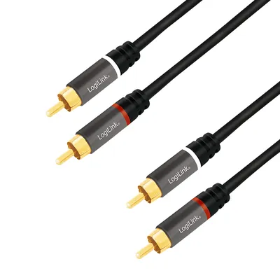 LOGILINK Cinchkabel CA1203, 1,5 m, 2x2 Cinchstecker, schwarz