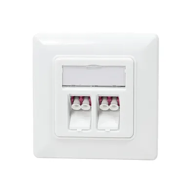 LOGILINK LWL-Anschlussdose NK4024, 2 LC-Duplex Adapter, Unterputz, weiß