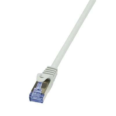 LOGILINK Patchkabel PrimeLine CAT.6A mit Cat.7 Rohkabel S/FTP grau 0,5m