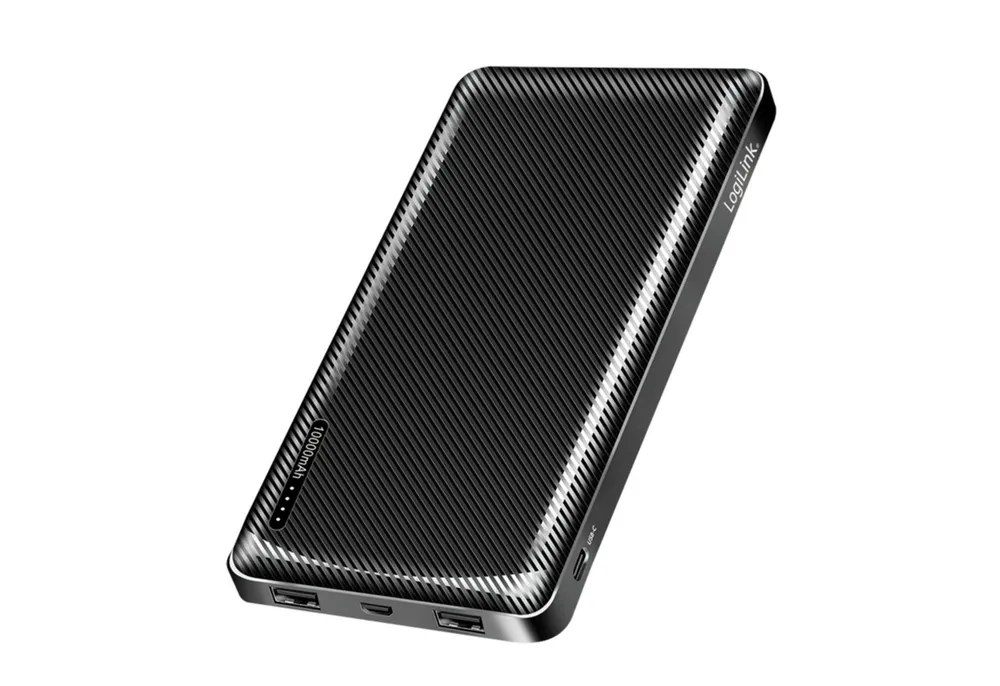 LogiLink Powerbank 10000mAh USB C 3 Geräte LED Ladeanzeige Powerbank Powerbank mit USB Anschlüssen 10000 mAh (5 V), 10000mAh USB C LED Anzeige 3 Geräte gleichzeitig kompakt