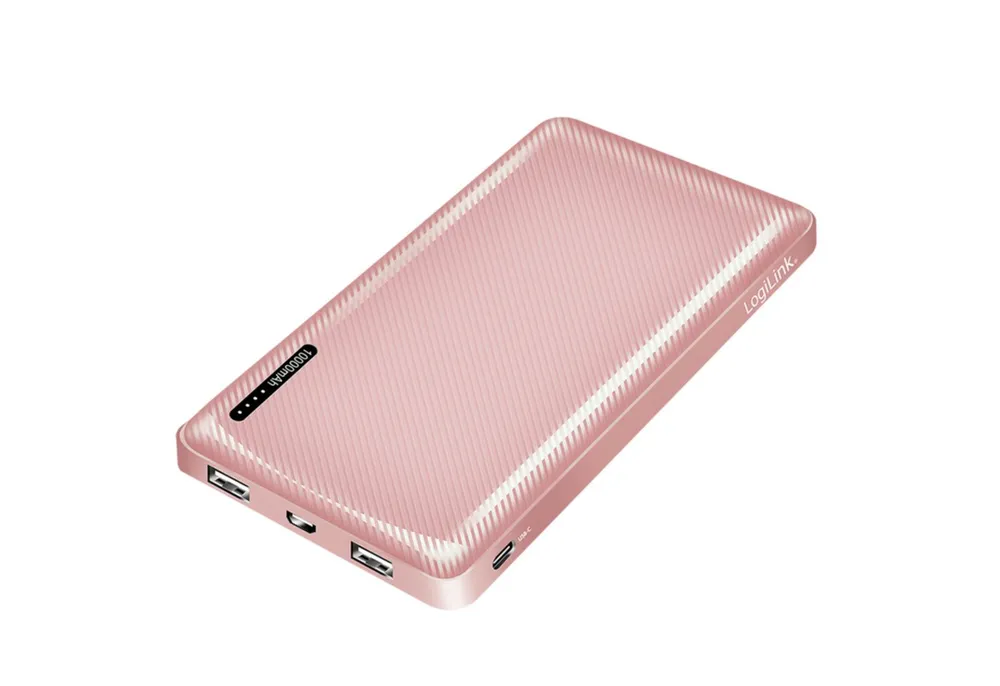 LogiLink Powerbank 10000mAh USB C 3 Geräte LED Ladeanzeige Powerbank Powerbank mit USB Anschlüssen 10000 mAh (5 V), 10000mAh USB C LED Anzeige 3 Geräte gleichzeitig kompakt
