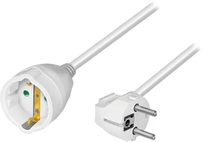 LOGILINK Schutzkontaktverlängerung LPS106 CEE7/7 (90°) zu CEE 7/3 5m weiß