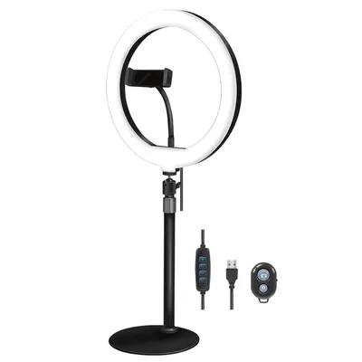 LOGILINK Smartphone-LED-Ringlicht AA0152, Ø25cm, Stativ, Fernauslöser, Lichtregler