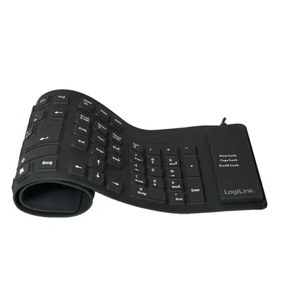 LOGILINK Tastatur ID0019A, flexibel, schwarz
