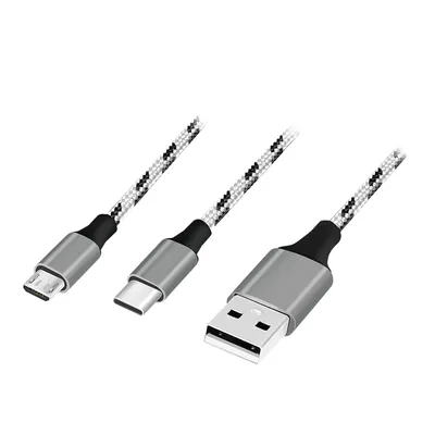 LOGILINK USB 2.0 Ladekabel CU0202 2-in1 USB-C Micro-USB, 1,2m