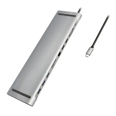 LOGILINK USB 3.2 Docking-Station UA0373, USB-C, USB-Port, PD, silver