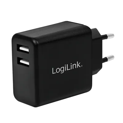 LOGILINK USB-Lader PA0210, 2-fach, 2,4 A, schwarz