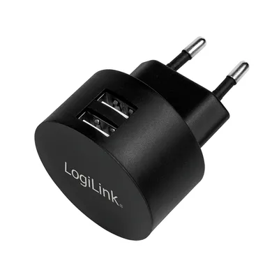 LOGILINK USB-Lader PA0218, 2-fach, 2,1 A, schwarz