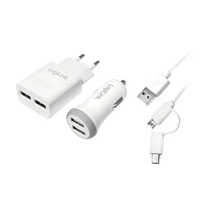 LOGILINK USB-Ladeset PA0137, 3.tlg