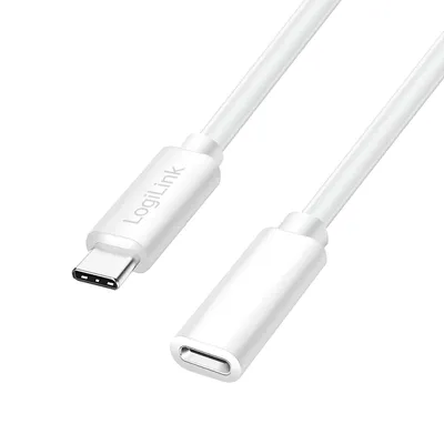 LOGILINK USB2.0 Kabel CU0221 USB-C M/USB-C F PD 2m weiß