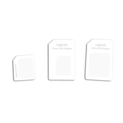 SIM-Adapter LogiLink AA0047 Micro-SIM Nano-SIM 3 Stück Weiß