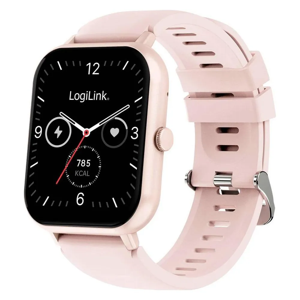 LogiLink 1,83 Zoll Edge Smartwatch, rosa