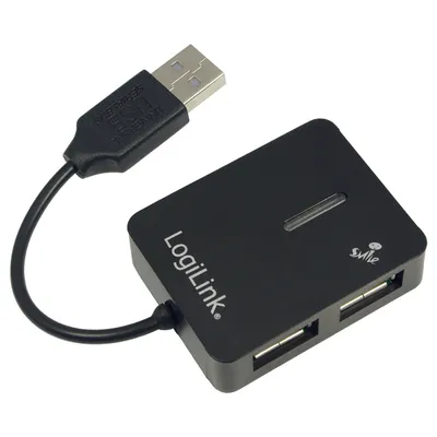 Hub LogiLink 4 Ports 480 Mbit/s USB 2.0 Schwarz Plug and Play