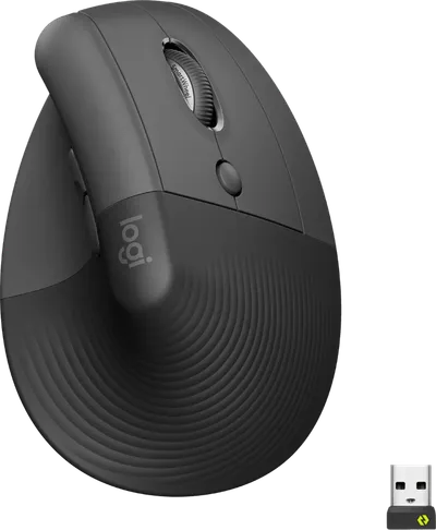Logitech Lift Vertikale ergonomische Maus Schwarz