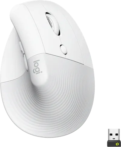 Logitech Lift Vertikale ergonomische Maus Weiß