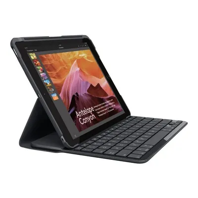 Logitech Slim Folio Case mit Bluetooth-Tastatur Schwarz für iPad 2017/2018