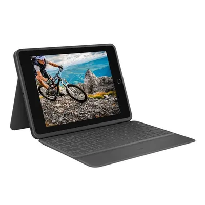 Tastaturhülle Logitech Rugged Folio für iPad 10.2" AZERTY Französisch Graphit