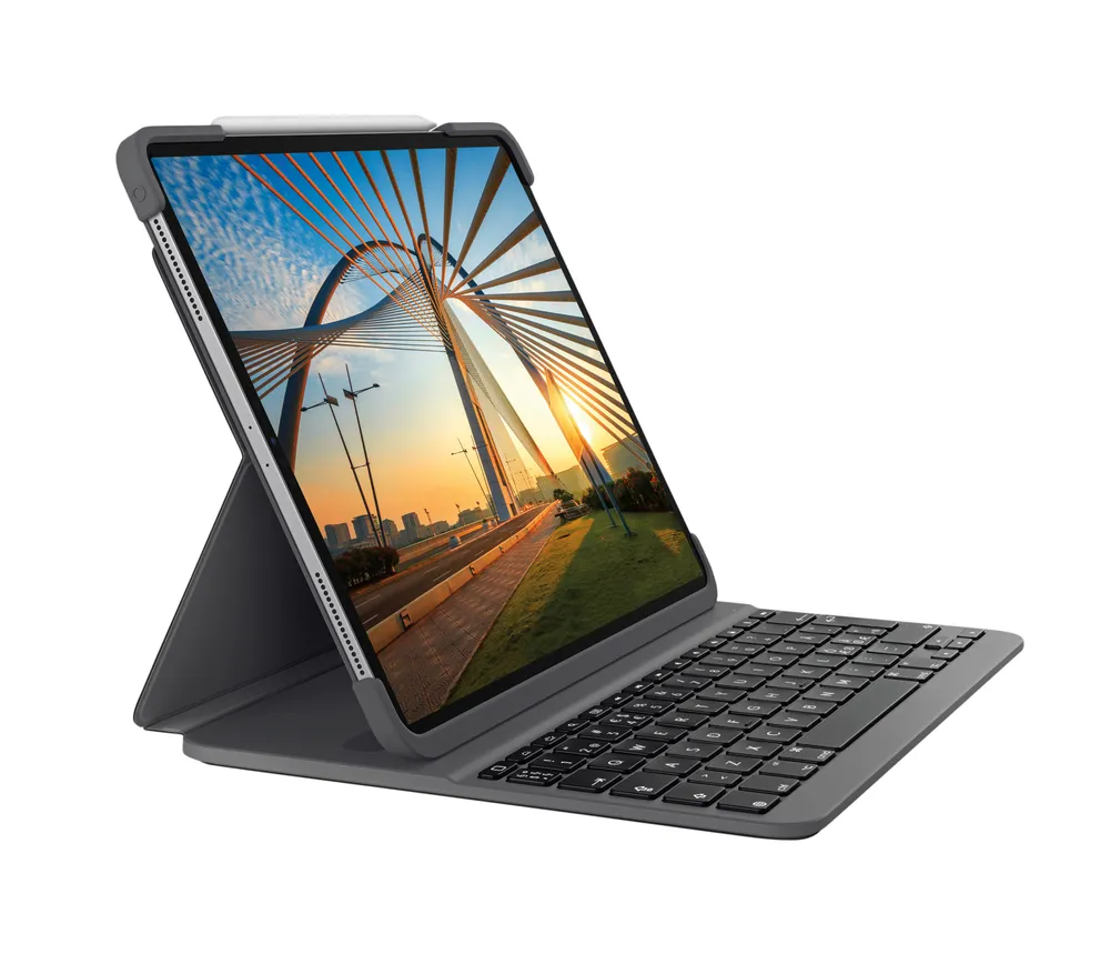 Logitech Slim Folio Pro | 920-009688 | Tastatur und Foliohülle - hintergrundbeleuchtet