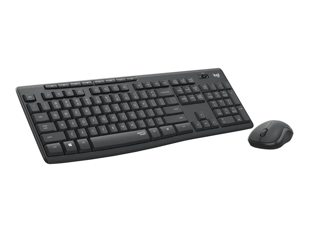 Logitech MK295 Silent Tastatur & Maus Set, Grafit, Kabellos via USB-Empfänger, Schweiz