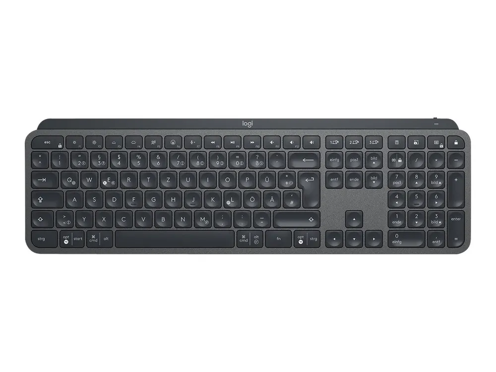 Logitech MX Keys Business, Grafit, Kabellos via USB-Empfänger, Deutsch