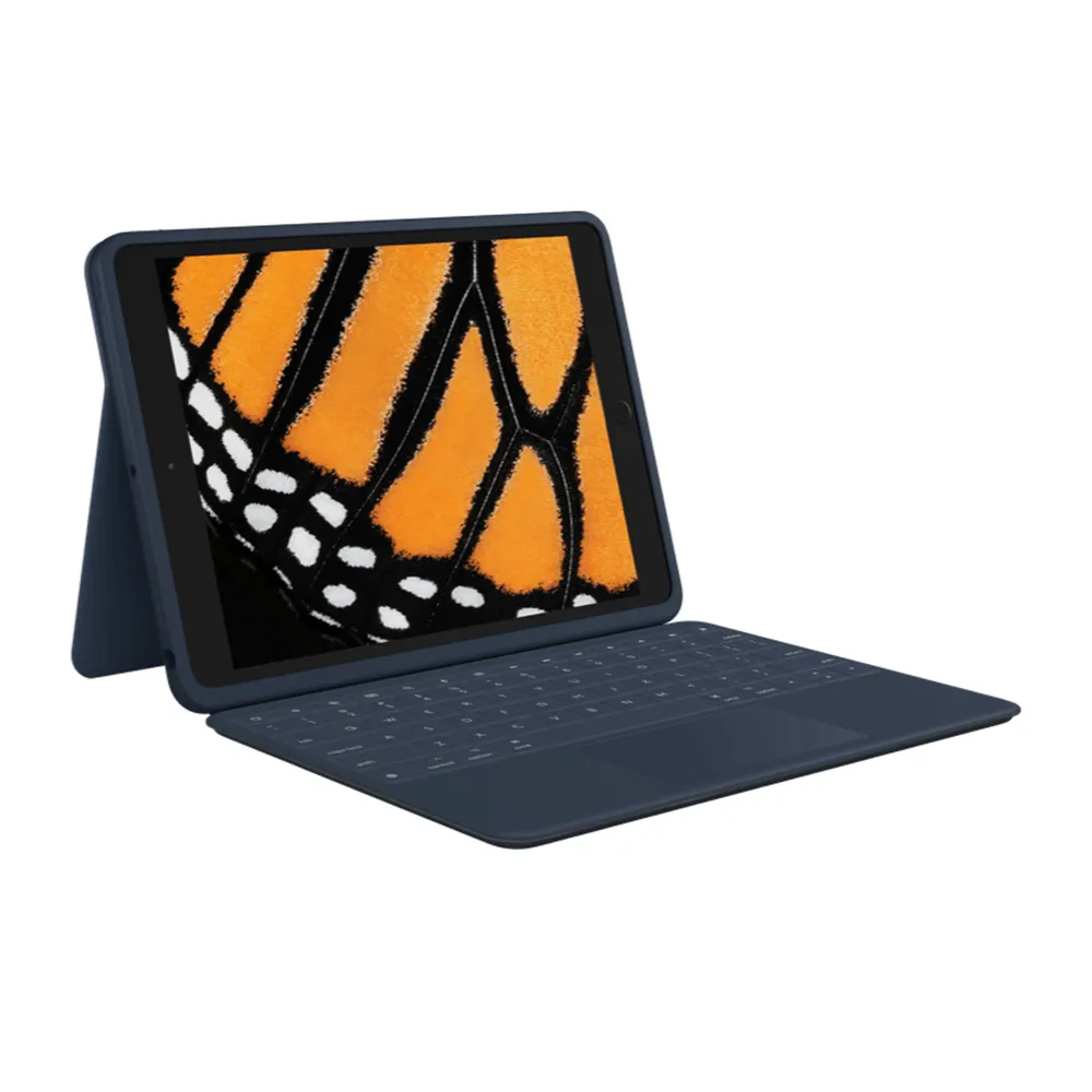 Logitech Rugged Combo 3 Touch für iPad 10.2" (9. Gen.), Blau, Smart Connector, Deutsch