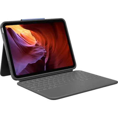 Tastatur für iPad Logitech Rugged Folio AZERTY Französisch Graphit