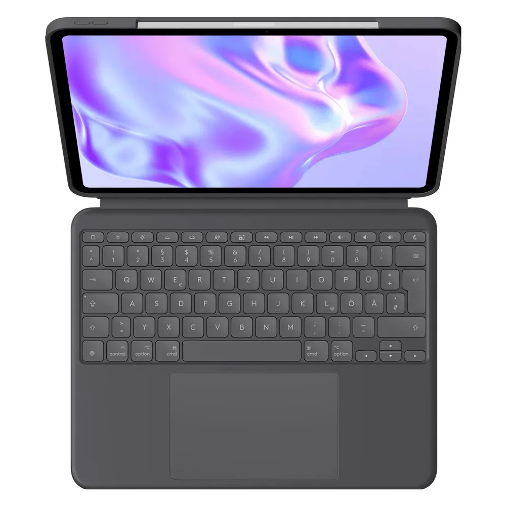 Logitech Combo Touch Apple iPad Pro 13 Zoll (2024) Tastaturhülle QWERTZ Grau