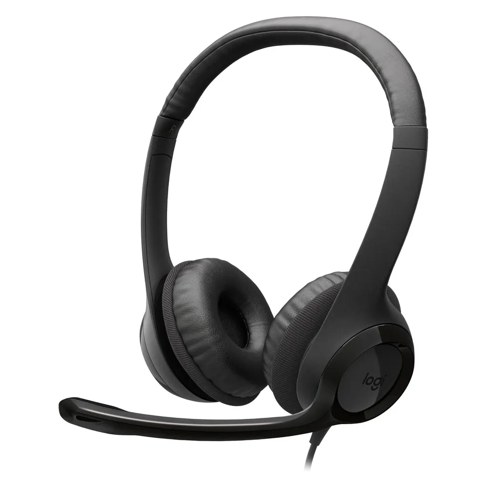 Auriculares Logitech H390 con cable USB-C con Cancelación de Ruido Micrófono Negro