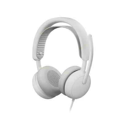 Auriculares Logitech Zone Wired 2 con cable USB-C/USB-A Cancelación de Ruido Micrófono Blanco