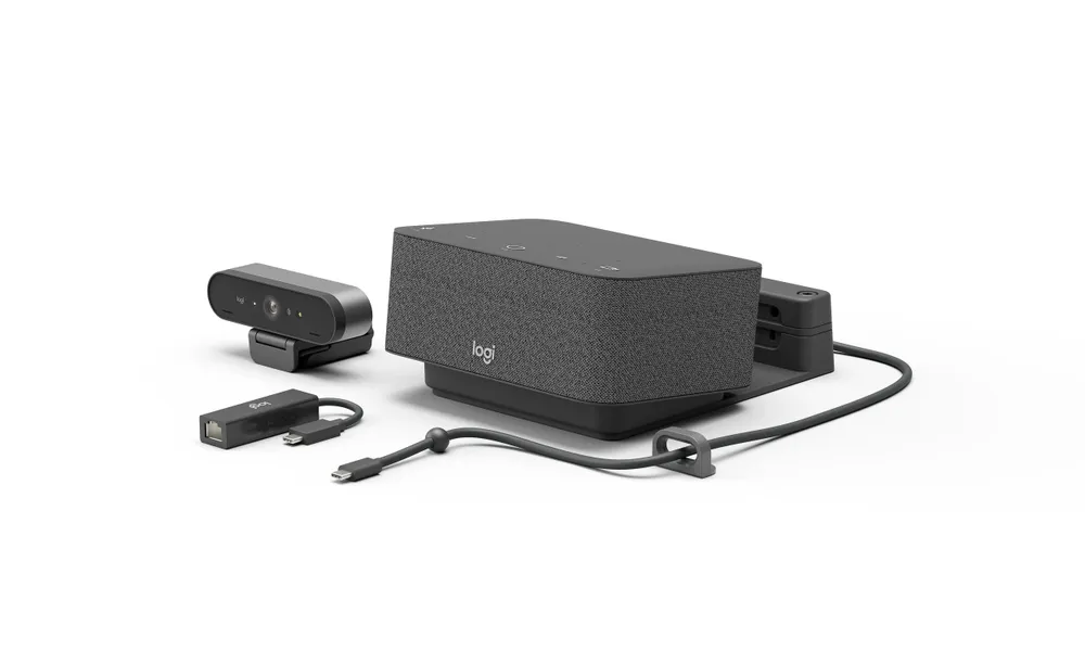 Logitech Logi Dock Focus Room Kit | 991-000452 | Kit für Videokonferenzen (Logitech BRIO Ultra HD Pro Webcam - Log