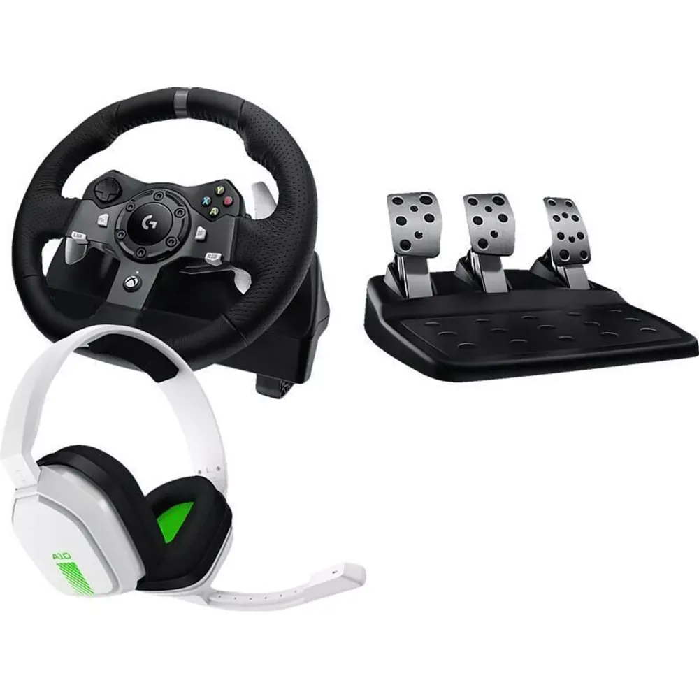 Bundle G920 Driving Force Racing Wheel + Logitech Astro A10 Xbox Gaming-Headset, Weiß