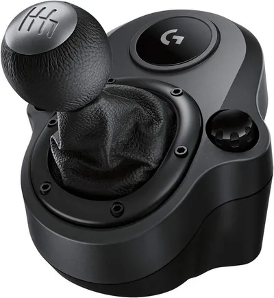 Logitech G Driving Force Shifter Schaltung Schalthebel Gangschaltung Gaming-Controller (Kompatibel mit G29, G920 & G923, 6 Gänge mit H-Schema, Schaltknauf aus Echtleder & Stahl)