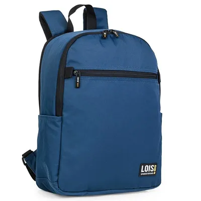 Lois Dilingham Laptop-Rucksack bis 15 Zoll mit USB und MiniJack Blau