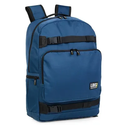 Lois Dilingham Verstärkter Rucksack für Laptops bis 15,6 Zoll mit USB und MiniJack, Marineblau