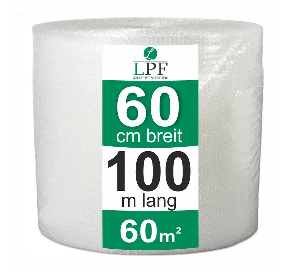 LPF dieLUFTPOLSTERFOLIE Schutzfolie Luftpolsterfolie 60 cm x 100 m Blasenfolie Verpackungsfolie