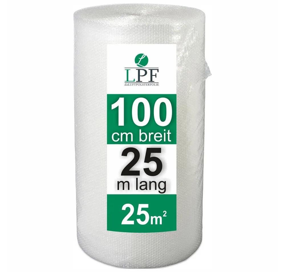 LPF dieLUFTPOLSTERFOLIE Schutzfolie Luftpolsterfolie Breite 100cm x Länge 25m Blasenfolie Rolle